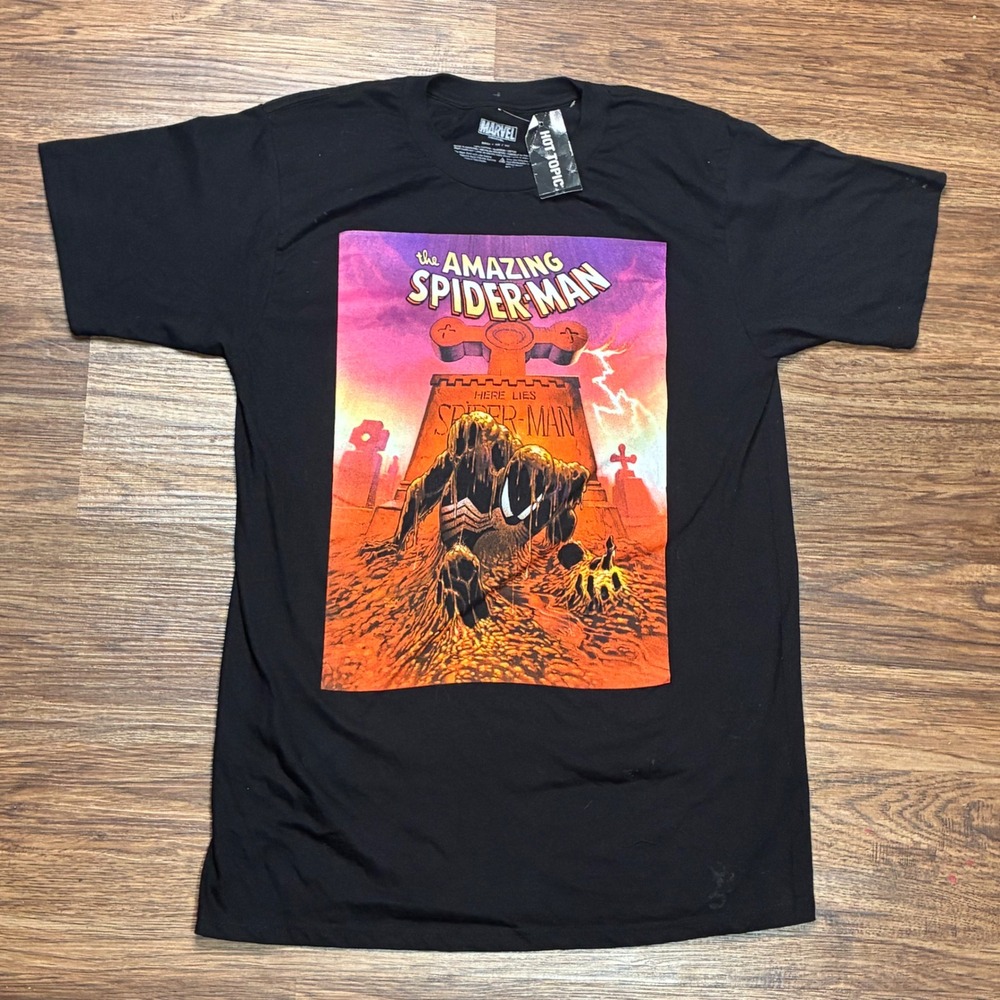 Marvel Amazing Spider-Man Kraven's Last Hunt Comic Cover Tee Men's M NWT Black